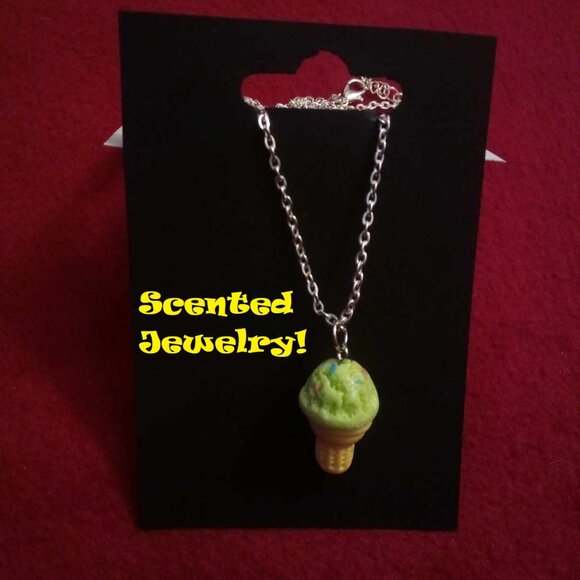 Handmade Miniature Food Kawaii Cosplay Coconut Lime Scented Ice Cream Necklace! - Picture 1 of 2